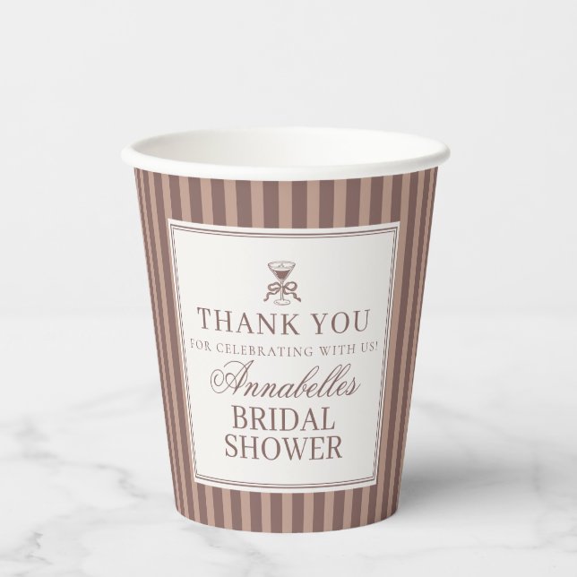Espresso Martini Love Brewing Coffee Bridal Shower Paper Cups (Front)