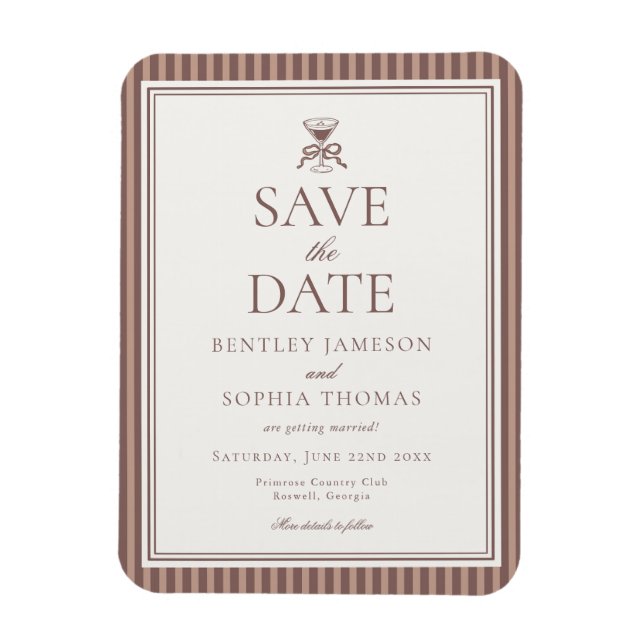 Espresso Martini Love Brewing Coffee Save the Date Magnet (Vertical)