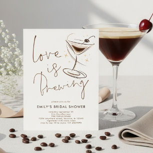Espresso Martini Love is Brewing Bridal Shower Invitation