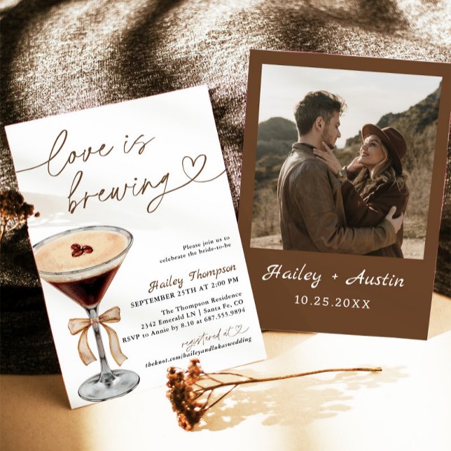 Espresso Martini Love Is Brewing Bridal Shower Invitation (Creator Uploaded)