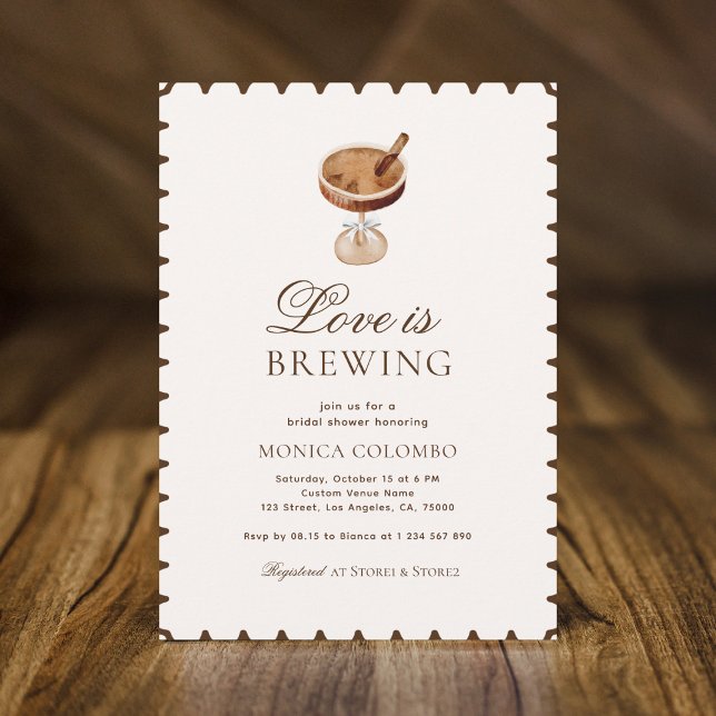Espresso Martini Love is Brewing Bridal Shower Invitation (Creator Uploaded)