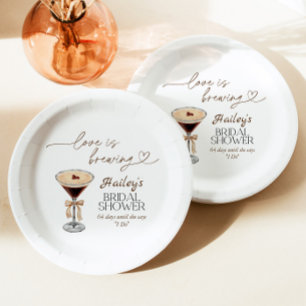 Espresso Martini Love Is Brewing Bridal Shower Paper Plate