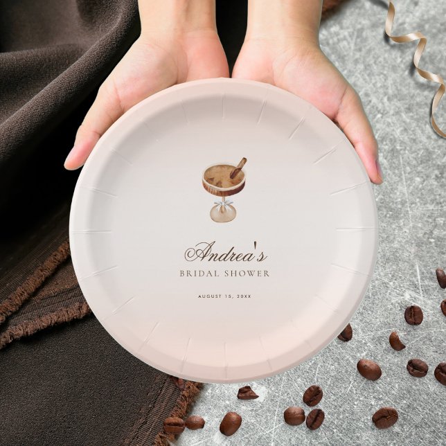 Espresso Martini Love is Brewing Bridal Shower Paper Plate (Creator Uploaded)