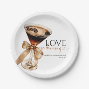 Espresso Martini Love Is Brewing Bridal Shower Paper Plate