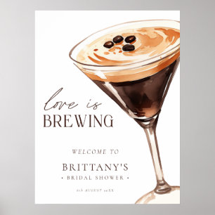 Espresso Martini Love is Brewing Bridal Shower Poster