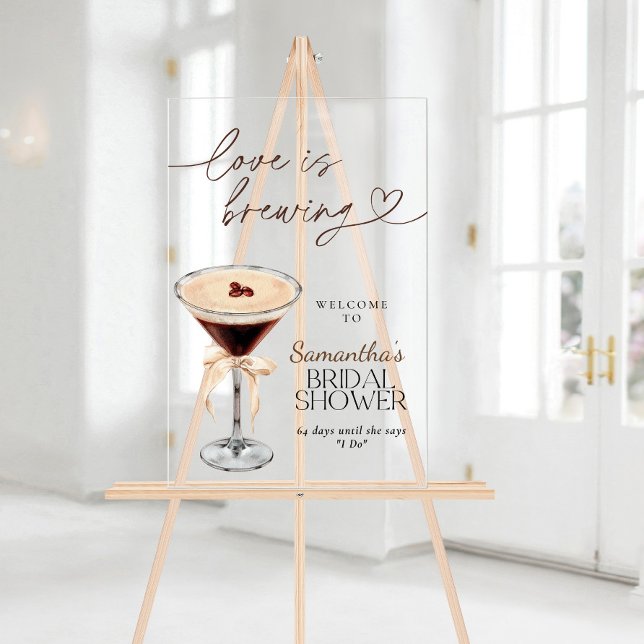 Espresso Martini Love Is Brewing BridalShower Sign (Creator Uploaded)