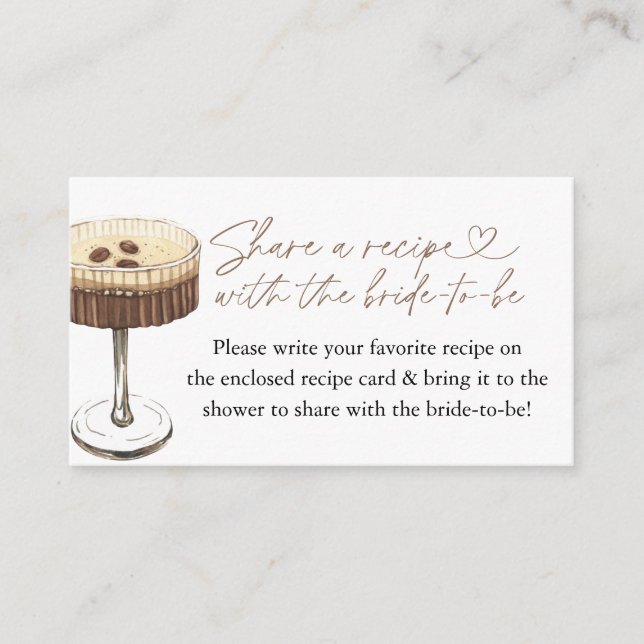Espresso Martini Love Is Brewing Recipe Request Enclosure Card (Front)
