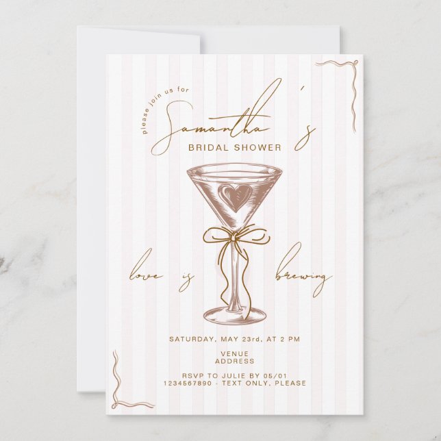 Espresso Martini Mocha Mousse Bridal Shower Invitation (Front)