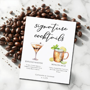 Espresso Martini Moscow Mule Cocktail Wedding Menu