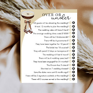 Espresso Martini Over or Under Bridal Shower Game Invitation