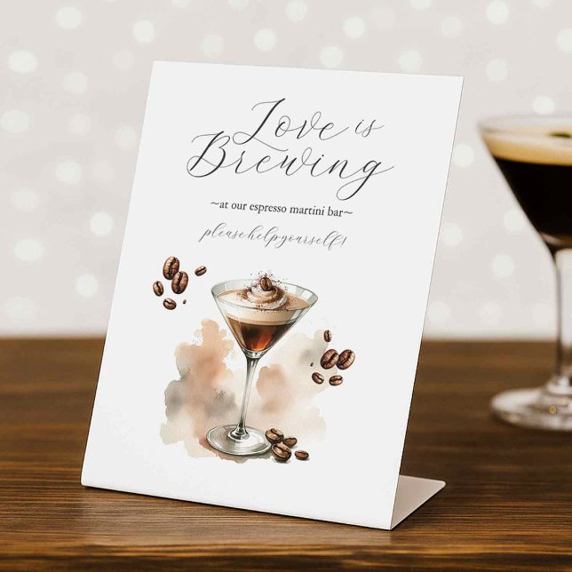 Espresso Martini Party Tabletop Sign (Espresso martini table top sign for bar bachelorette party theme)
