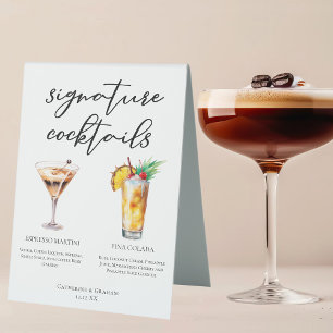 Espresso Martini Pina Colada Cocktails Menu