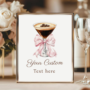 Espresso Martini Pink Coquette Bow Custom Sign