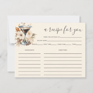 Espresso Martini Recipe Card Bridal Shower
