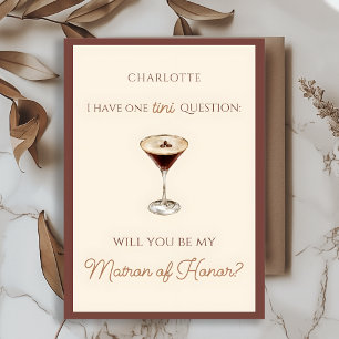 Espresso Martini Themed Matron of Honour Proposal Card