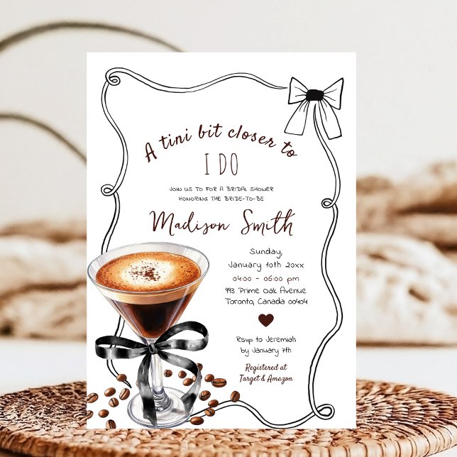 Espresso Martini Tini Bit Closer Bridal Shower Invitation (Creator Uploaded)