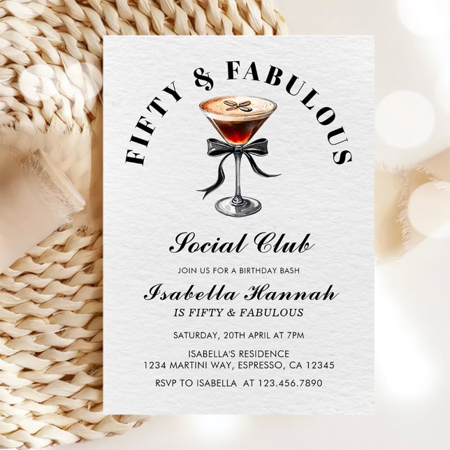 Espresso Martini Tini Bit Older 50thBirthday Party Invitation (Creator Uploaded)