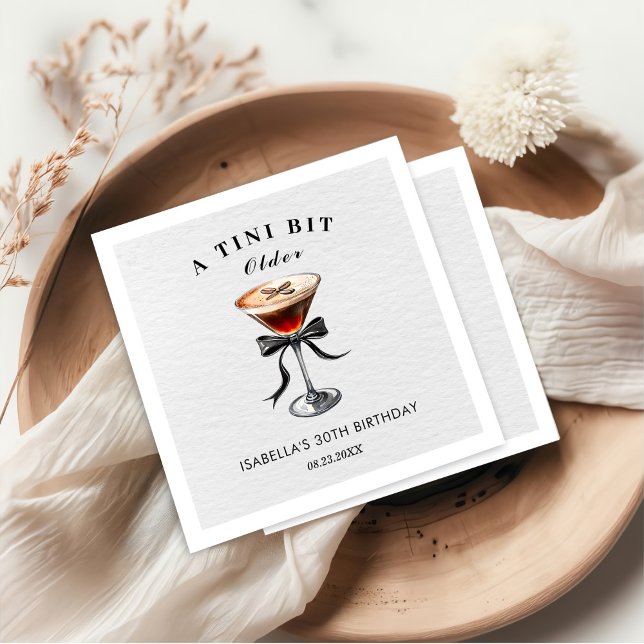Espresso Martini Tini Bit Older Birthday Party  Napkin (Creator Uploaded)