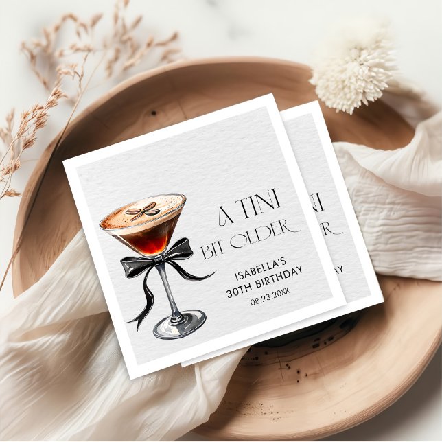 Espresso Martini Tini Bit Older Birthday Party Napkin (Creator Uploaded)