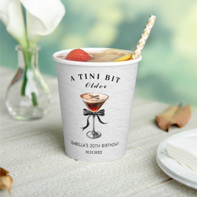 Espresso Martini Tini Bit Older Birthday Party Paper Cups (Insitu)
