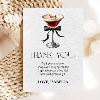 Espresso Martini Tini Bit Older Birthday Party Thank You Card