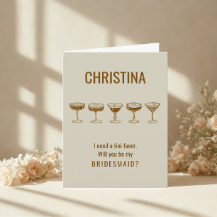 Espresso Martini “Will You Be My Bridesmaid?”  Invitation