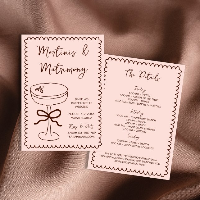 Espresso Martinis & Matrimony Hand Drawn Whimsical Invitation (Espresso Martinis & Matrimony Hand Drawn Whimsical Invitation)