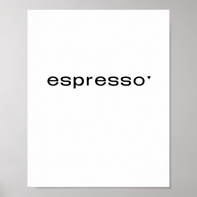 Espresso - minimalistic typography poster (Front)