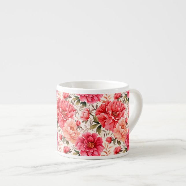Espresso Mug-Floral Print Cup (Front Right)