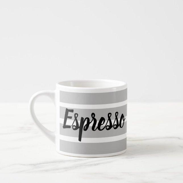 Espresso Mug - Gray Hoops (Left)
