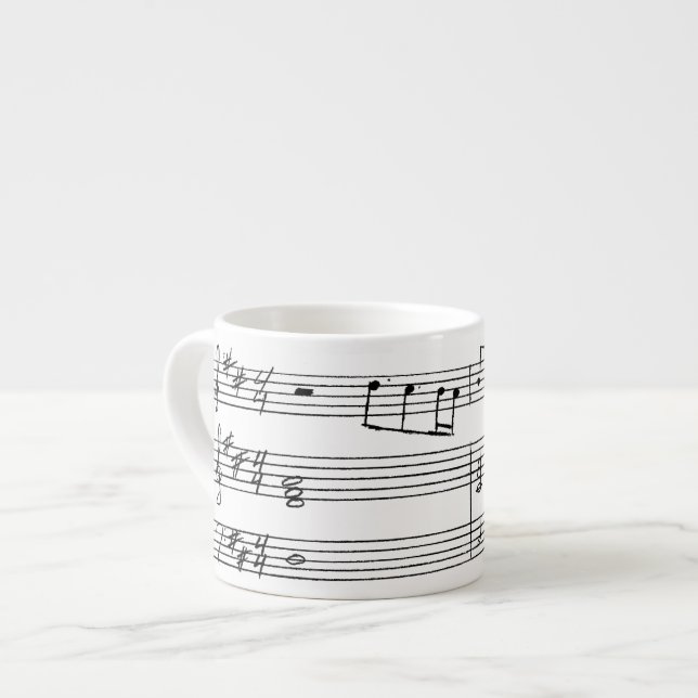 Espresso Mug - Hand written music (Front Left)