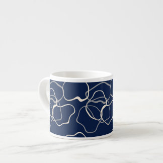 Espresso mug wavy dark blue