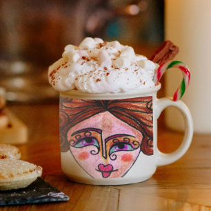 Espresso Mug ((Whimsical Woman - 01)