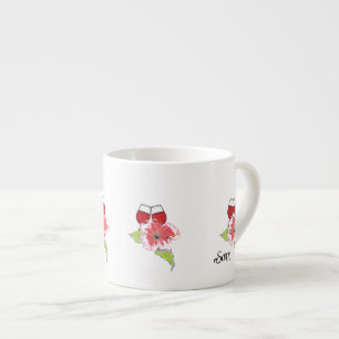 Espresso Mug : Wine Glasses with Wild Flowers
