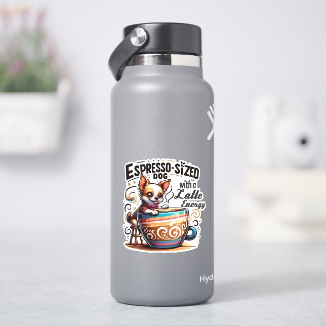 Espresso-Sized Dog with a Latte Energy (HydroFlask)