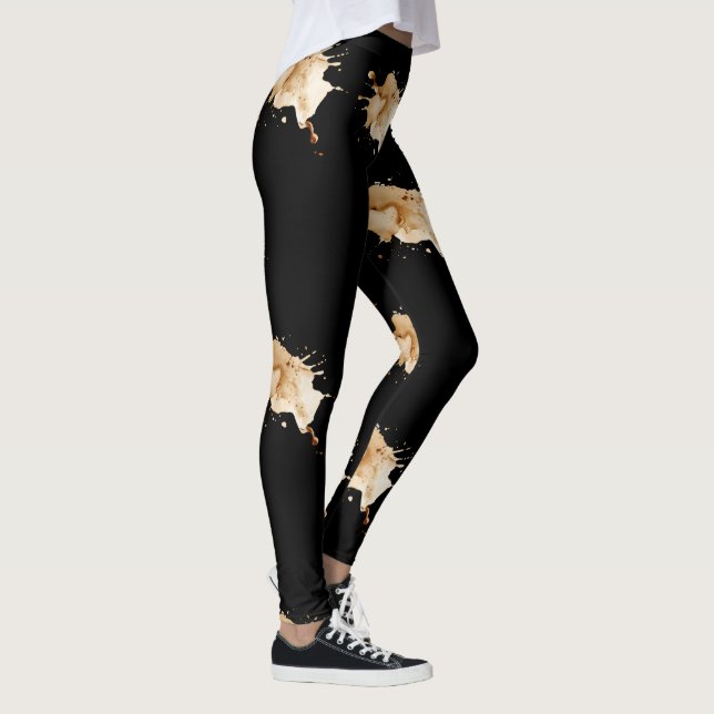 Espresso Splash Athletic Leggings (Right)