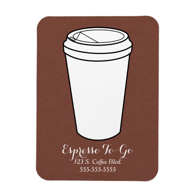 Espresso To-Go Business rust faux flannel Magnet (Vertical)