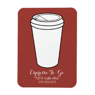 Espresso To-Go Business rust faux laid Magnet