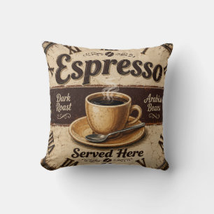 Espresso Vintage Coffee Bar Cushion