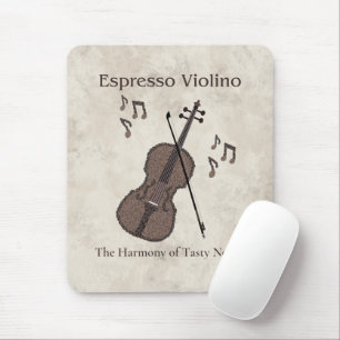 Espresso Violino-Violin created with coffee beans- Mouse Pad