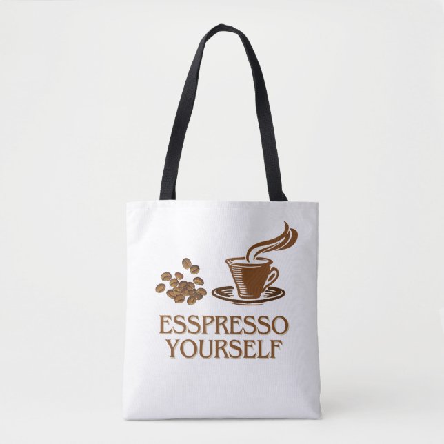Espresso Yourself Coffee-Cup Design Tote Bag (Front)