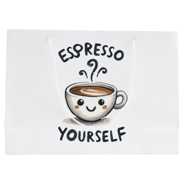Espresso Yourself coffee Large Gift Bag (Back)