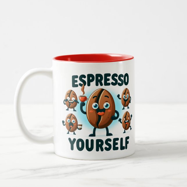 Espresso Yourself Coffee Two-Tone Coffee Mug (Left)