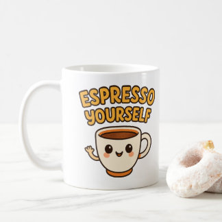 Espresso Yourself | Cute & Funny Coffee Pun Design Mug