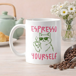 Espresso Yourself Funny Cat Coffee Mug
