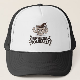 Espresso Yourself - Funny Coffee Lover Design Trucker Hat