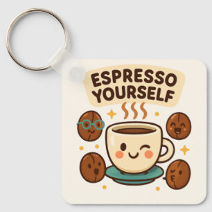 Espresso yourself humorous coffee lover key ring