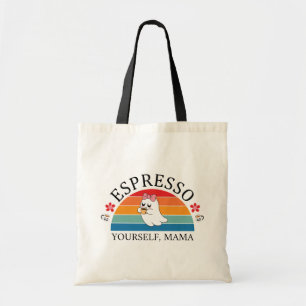 Espresso Yourself Mama - Retro Rainbow Ghost Tote Bag