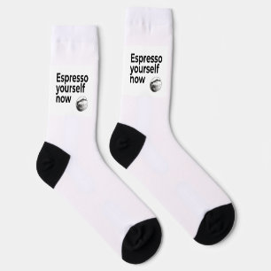 Espresso Yourself Now Coffee Quote with Bean Socks