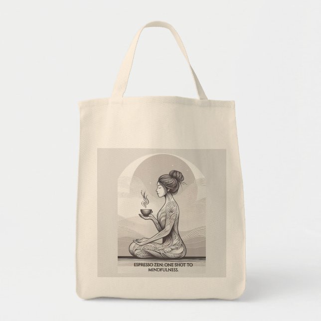 Espresso Zen Meditation Tote Bag (Front)